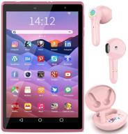8-inch tablet with free bluetooth headset, 3gb ram, 32gb rom, expandable to 128gb, android 10, quad core, dual camera 5.0 mp, 1280 x 800 ips hd display, gps, fm, bluetooth, wi-fi - red logo