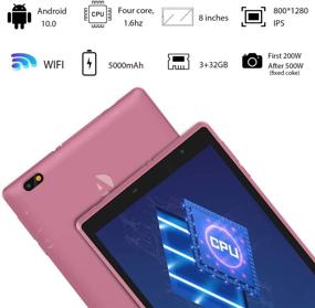 img 3 attached to 8-inch Tablet with Free Bluetooth Headset, 3GB RAM, 32GB ROM, Expandable to 128GB, Android 10, Quad Core, Dual Camera 5.0 MP, 1280 x 800 IPS HD Display, GPS, FM, Bluetooth, Wi-Fi - Red