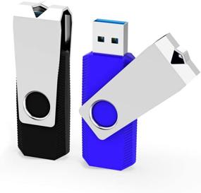 img 4 attached to TOPESEL SuperSpeed 2 Pack 64GB USB 3.0 Flash Drives, High Read Speed up to 90MB/s - Memory Stick Thumb Drive for Data Storage and Transfer - Black, Blue Colors - 64 GB