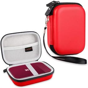 img 4 attached to 📷 Carrying Case for Kodak Smile / Mini 2 Wireless Portable Mobile Instant Digital Bluetooth Photo Printer by Canboc - Red, with Mesh Pocket for Zink Paper, USB Charging Adapter, and USB Cable