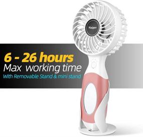 img 3 attached to 🌬️ Viniper Handheld Fan - Mini Personal Fan with 3 Speeds, Long Battery Life and Removable Stand - Pink