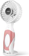 🌬️ viniper handheld fan - mini personal fan with 3 speeds, long battery life and removable stand - pink logo