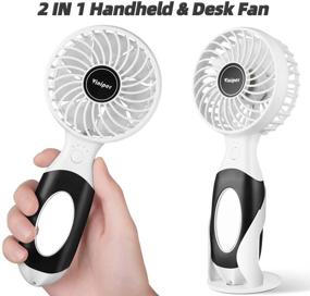 img 1 attached to 🌬️ Viniper Handheld Fan - Mini Personal Fan with 3 Speeds, Long Battery Life and Removable Stand - Pink