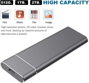img 2 attached to 💻 Mac/PC/Laptop External Portable 1TB 2TB Hard Drive - Black, Lightweight & Compact