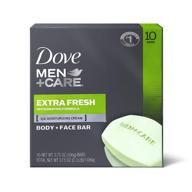 🧼 dove men+care extra fresh 3 in 1 bar soap 10 bars - cleanses, hydrates, and provides maximum moisture - 3.75 oz logo