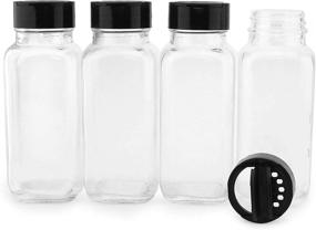 img 4 attached to 🧂 French Square Spice Jars: 4-Pack, Shaker/Pourer with Lid - 1-Cup / 8 Fl. Oz. Capacity for Spices, Herbs, Seasonings & More