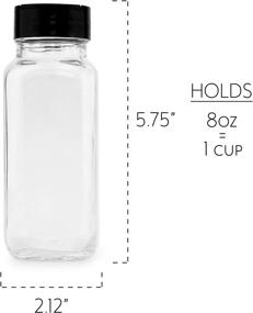 img 2 attached to 🧂 French Square Spice Jars: 4-Pack, Shaker/Pourer with Lid - 1-Cup / 8 Fl. Oz. Capacity for Spices, Herbs, Seasonings & More