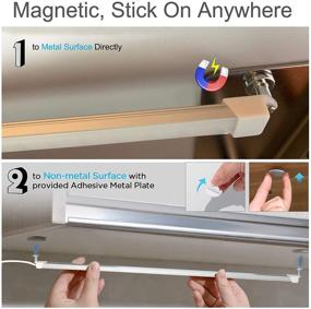 img 1 attached to 💡 Enhance your Space with Magnetic LED Strips Craft Light - USB Powered Under Cabinet Lighting Bar for Counters and Closets - 3 Color Temperature 20.4inch