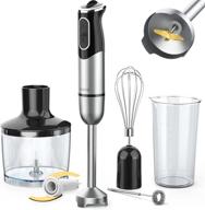 koios 800w immersion hand blender: 5-in-1 low noise mixer with 9-speeds, stainless steel, titanium plated, 600ml mixing beaker, 800ml chopper, egg whisk and milk frother логотип