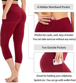 img 3 attached to HIGHDAYS Leggings Pockets Workout Cycling