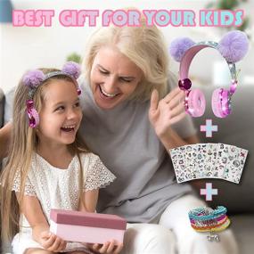 img 1 attached to Unicorn Wireless Kids Headphones with Cat Ear, Bluetooth 5.0 Over Ear Headphones and 🦄 Microphone for Cellphone/iPad/Laptop/PC/TV/PS4/Xbox One, Foldable Stereo Gaming Headset Ideal for Girls and Teens - Perfect Gift