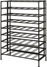 img 1 attached to 🍷 Large Foldable Black Metal Wine Rack Cellar Storage Organizer Display Stand - 54 Bottle Connoisseurs Deluxe