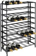 🍷 large foldable black metal wine rack cellar storage organizer display stand - 54 bottle connoisseurs deluxe logo