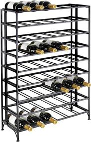 img 2 attached to 🍷 Large Foldable Black Metal Wine Rack Cellar Storage Organizer Display Stand - 54 Bottle Connoisseurs Deluxe