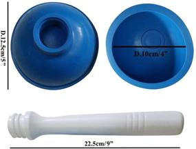 img 3 attached to 🚿 Coralpearl Hand Drain Plunger: Efficient Small Force Pump Tool for Unclogging Kitchen Sink, Bathroom Toilet, and Shower Tub - 4 Inch Cup, 9" Bar Handle (Blue)