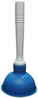 🚿 coralpearl hand drain plunger: efficient small force pump tool for unclogging kitchen sink, bathroom toilet, and shower tub - 4 inch cup, 9" bar handle (blue) logo