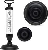 🚽 ultimate drain buster: best plunger for toilet, sink, shower stalls, bathtub - air drain blaster with interchangeable heads logo