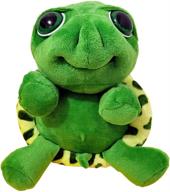 🐢 big eyes stuffed turtle animals: adorable & warm sea tortoise toys, 28cm, green logo