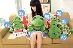 img 1 attached to 🐢 Big Eyes Stuffed Turtle Animals: Adorable & Warm Sea Tortoise Toys, 28cm, Green