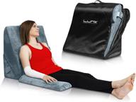 🛏️ луникс lx6 набор из 3-х ортопедических подушек-клиньев для кровати - пена с памятью для снятия боли в спине, ногах и коленях - подушка для сидения при чтении - регулируемые подушки от изжоги, гастроэзофагеального рефлюкса и лучшего сна (темно-синий) логотип