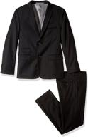 👔 classy and dapper: isaac mizrahi boys solid black suits & sport coats for boys' clothing logo