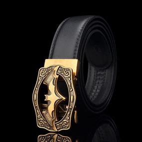 img 2 attached to 👔 Vintage Pattern Adjustable Belt for Men in Black - NOOS Belts Collection