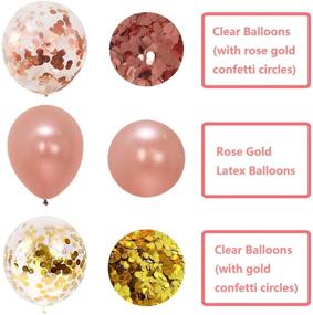 img 2 attached to 35 Pack Rose Gold Balloon Party Decorations Set with 30 Balloons, 2 Foil Fringe Curtains, 1 Rose Gold Sequin Table Runner, and 2 Foil Ribbons for Birthday Party, Wedding, Xmas, New Year Festival