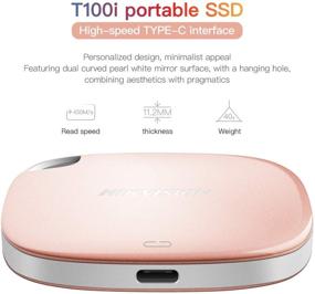 img 2 attached to 💿 HIKVISION T100I Series Portable SSD 128GB - High-Speed USB 3.1 SSD Storage - Rose Gold Exter nal Solid State Drive