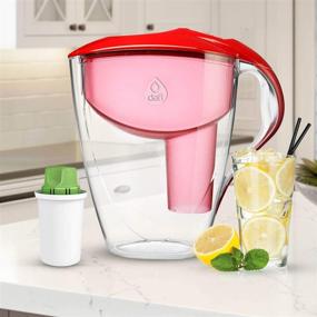 img 2 attached to 💧 Dafi Astra LED 12 Cup Filtering Water Pitcher Red + Alkaline Filter - European Made BPA-Free Solution