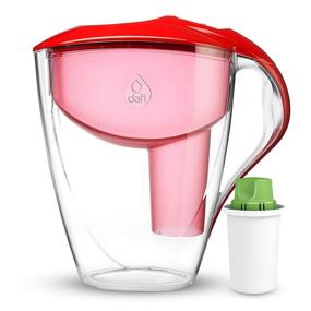 img 4 attached to 💧 Dafi Astra LED 12 Cup Filtering Water Pitcher Red + Alkaline Filter - European Made BPA-Free Solution