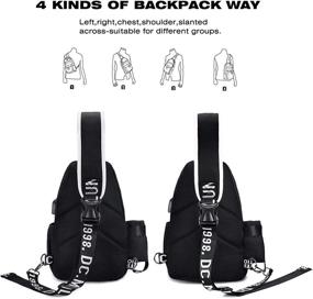 img 3 attached to Sling Bag For Mens Women With USB Charger Port Backpacks