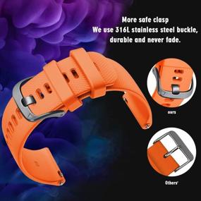 img 2 attached to 🍊 Enhance Your Vivoactive 4 Experience with NotoCity 22MM Bands - Ideal Gear S3 Classic Watch Replacement (Orange, Large)