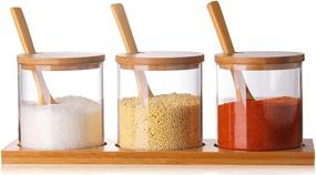 img 4 attached to 🌶️ Wooden Condiment Container Seasoning Canisters: Organize and Elevate Your Kitchen Spice Game!