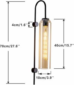 img 3 attached to BOKT Modern Wall Sconces 1-Light Wall Mounted Light Mid Century Modern Wall Decor Stylish Lighting Lamp Long Tube Glass Vanity Light Fixture (Black Amber