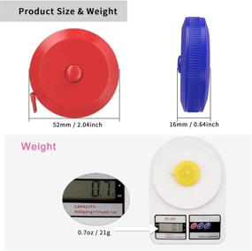 img 3 attached to 📏 DICUNO Retractable Measuring Tape (60-Inch), Soft and Durable for Body Tailoring and Crafting - Get 8 Vibrant Colors!