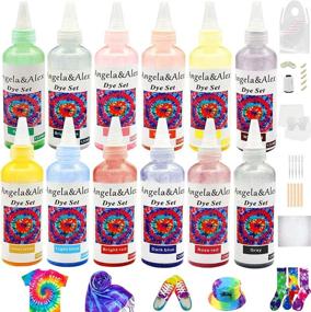 img 4 attached to 🎨 Vibrant Tie Dye Colors 120ml Kit for Fabric Gathering