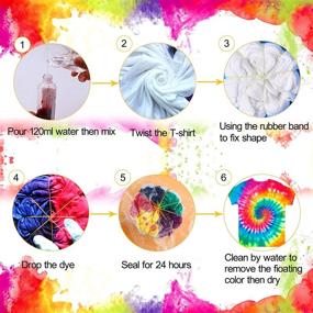 img 2 attached to 🎨 Vibrant Tie Dye Colors 120ml Kit for Fabric Gathering