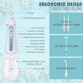 img 3 attached to Portable Cordless Water Flosser: 320ML Dental Oral Irrigator for Effective Teeth Cleaning - Waterproof, USB Rechargeable, 4 Modes, Ideal for Braces Care, Home, and Travel