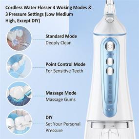 img 2 attached to Portable Cordless Water Flosser: 320ML Dental Oral Irrigator for Effective Teeth Cleaning - Waterproof, USB Rechargeable, 4 Modes, Ideal for Braces Care, Home, and Travel