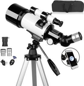 img 4 attached to 🔭 70mm Aperture Telescope for Adults & Kids, Astronomical Refractor Telescopes with AZ Mount, Fully Multi-Coated Optics, Carrying Bag, Wireless Remote, Tripod, Phone Adapter