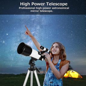 img 2 attached to 🔭 70mm Aperture Telescope for Adults & Kids, Astronomical Refractor Telescopes with AZ Mount, Fully Multi-Coated Optics, Carrying Bag, Wireless Remote, Tripod, Phone Adapter