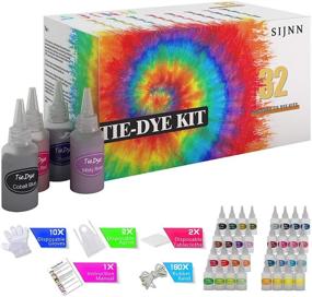 img 4 attached to 🎨 Vibrant 32-Color DIY Tie Dye Kit: High Capacity Fabric Dye for Handmade Pastel Projects – Complete with Aprons, Gloves, Rubber Bands and Plastic Table Covers – Perfect for Friend's Party Supply!