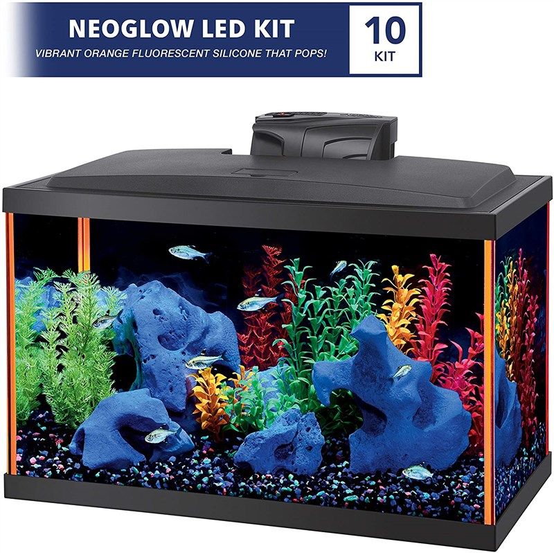  Aqueon NeoGlow LED Pink Aquarium Fish Tank Starter Kit, 5.5  Gallon : Pet Supplies