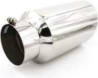 🔥 rp remarkable power stainless steel diesel exhaust tip ext34 - 5" inlet, 7" outlet - long rolled edge design, 15" length logo