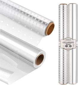 img 4 attached to 🎁 Cabilock Clear Cellophane Wrap Roll - 100ft x 17 Inches, 2.5 mil Thickness - Pack of 2 Rolls for Favor, Gift Baskets, Flowers, Arts & Crafts, Treats - Food Safe