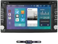 🚗 6.2 inch android 10 double din car stereo with online/offline map navigation, steering wheel control, mirror-link, sd usb, wifi, 4g, obd2, tpms, am/fm radio, and a free backup camera logo