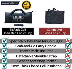 img 1 attached to 🏌️ 6ixPack Golf Insulated Cooler Bag: The Essential Golf Accessory for Men, Designed to Fit Most Golf Bags, Freezer Pack & Shoulder Strap Included, Ideal Golf Gift & Cart Accessory