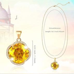 img 2 attached to 💎 Citrine Pendant Necklace for Women and Girls - 18K Gold Plated Birthstone Crystal Jewelry