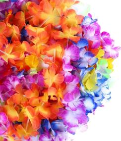 img 3 attached to 🌺 Ginmic Hawaiian Leis: 40Pcs Tropical Party Necklace, Headbands, and Wristbands - Luau Favors for Kids & Adults