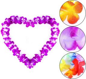 img 2 attached to 🌺 Ginmic Hawaiian Leis: 40Pcs Tropical Party Necklace, Headbands, and Wristbands - Luau Favors for Kids & Adults